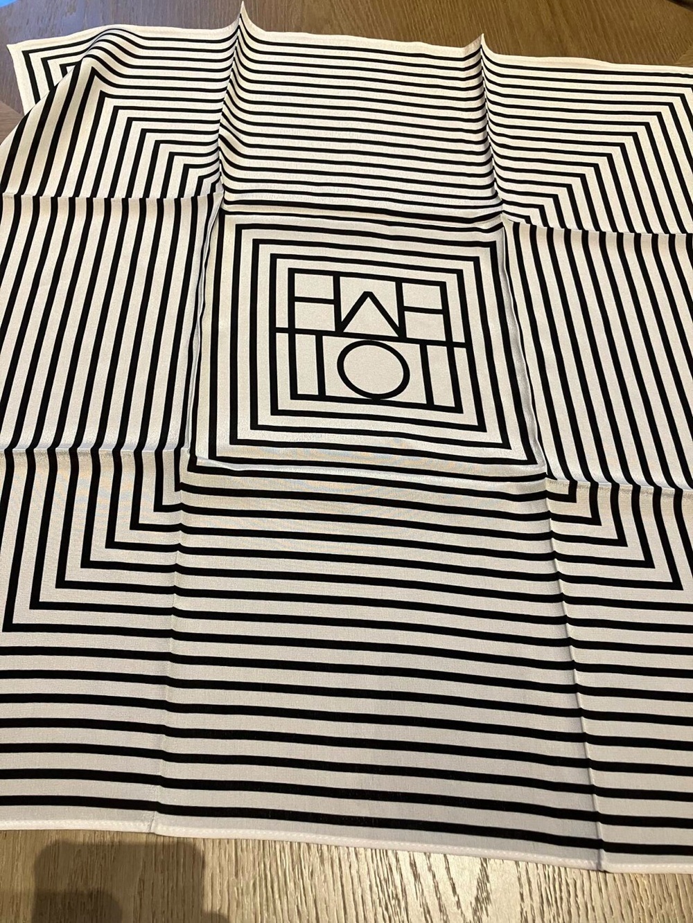 TOTEME Black White Striped Square Scarf
